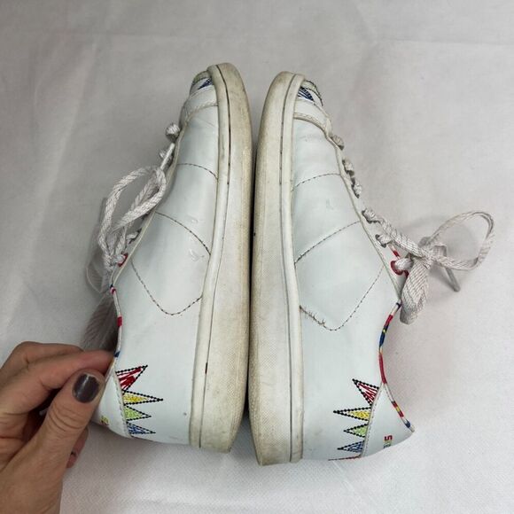 Skechers White Colorful Omne Scribble Lace Up Low Top Sneakers Sz 3 - Picture 5 of 9